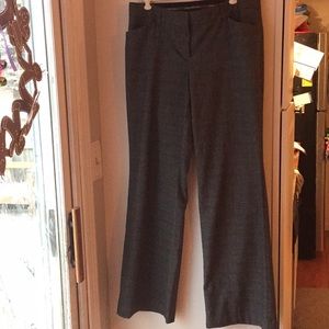 Gray and black plaid dress pants.